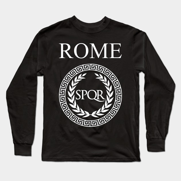 Rome SPQR Ancient Rome Glory Roma Invicta Long Sleeve T-Shirt by AgemaApparel